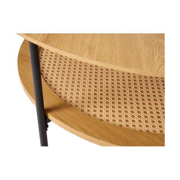 Tavolino da salotto rotondo di colore naturale con effetto rovere ø 80 cm Pensacola – Unique Furniture-image-2