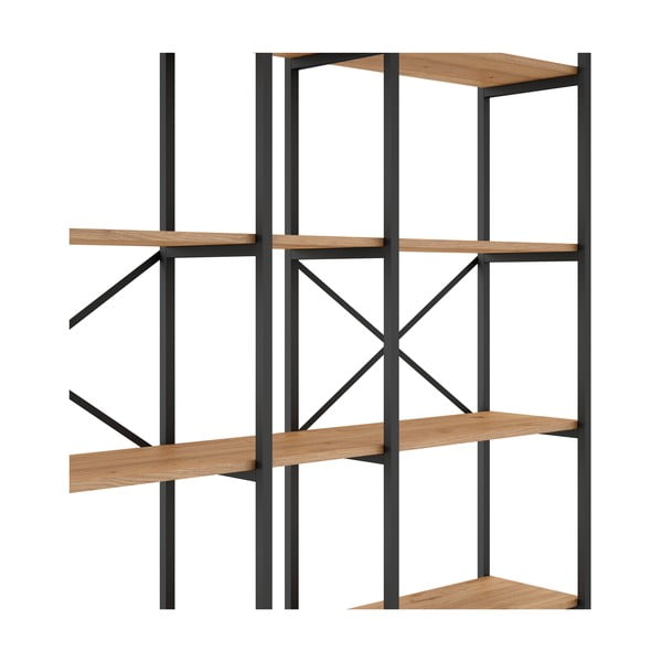 Scaffale in rovere nero/naturale 144x175 cm Dusan - Marckeric-image-4