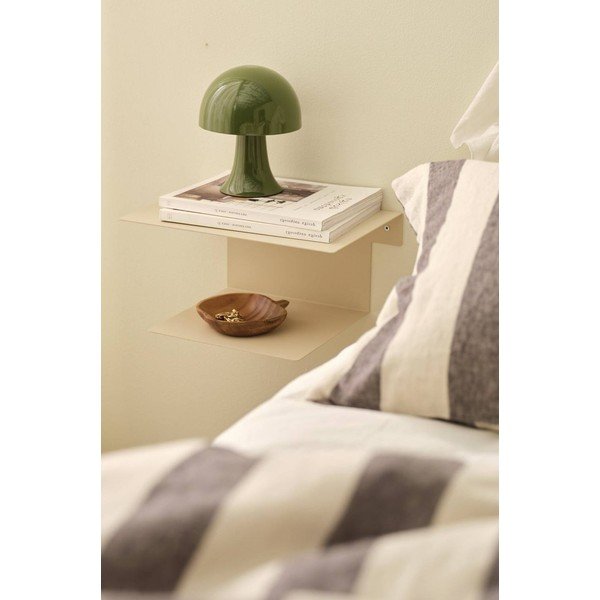 Comodino beige in acciaio da parete/con ripiani Broom – Ellos Home-image-1