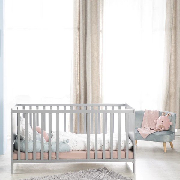 Culla grigio chiaro con baldacchino 70x140 cm Sternenzauber - Roba-image-4