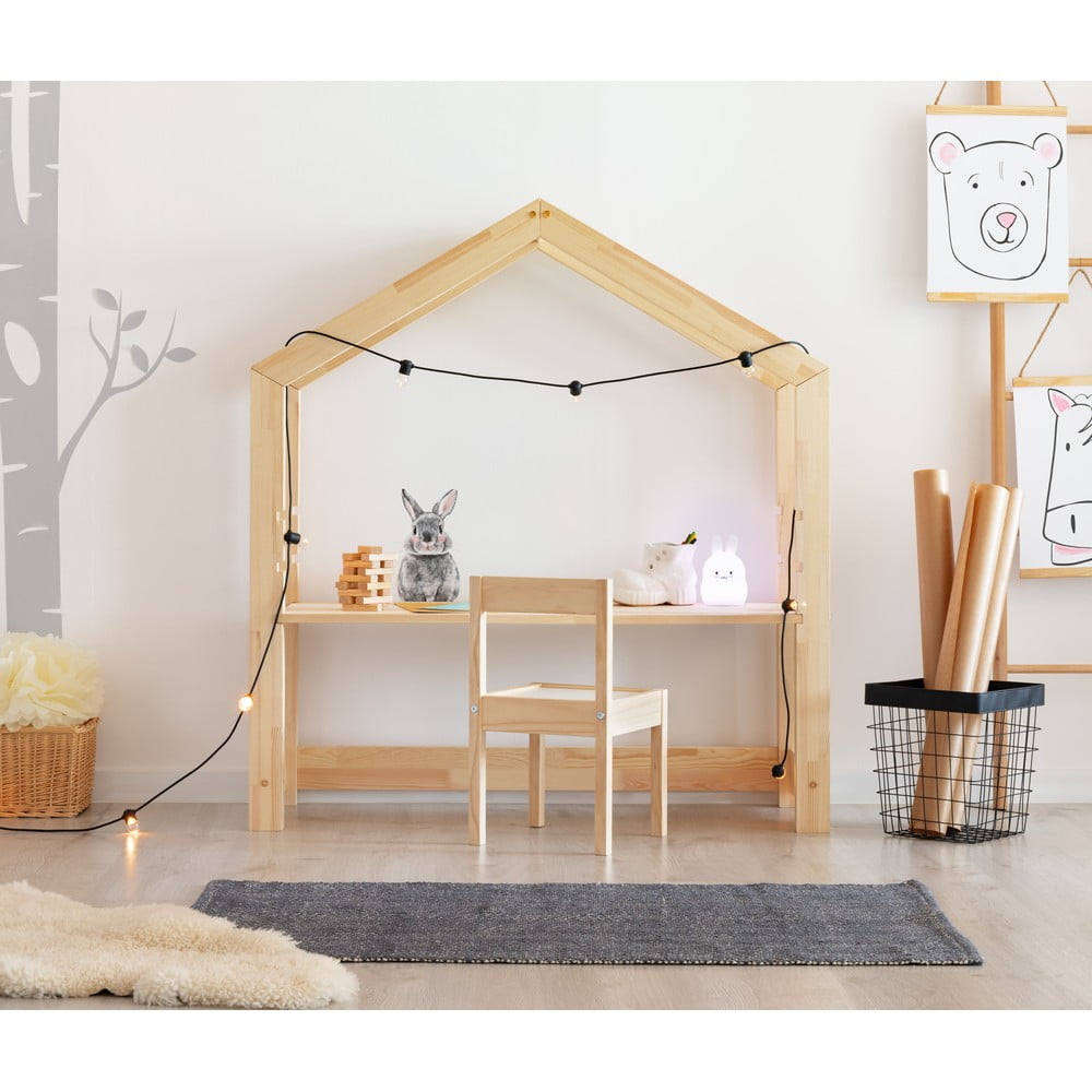 Banco da lavoro per bambini in legno di pino Bran, 40 x 111 cm - Adeko | Scrivanie per bambini