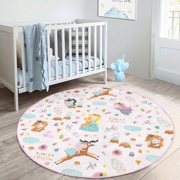 Tappeto per bambini rosa chiaro ø 100 cm Comfort - Mila Home-image-2