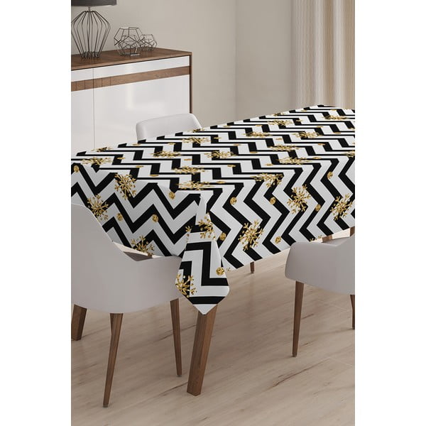 Tovaglia natalizia in misto cotone, 140 x 180 cm Happy New Year - Minimalist Cushion Covers-image-1