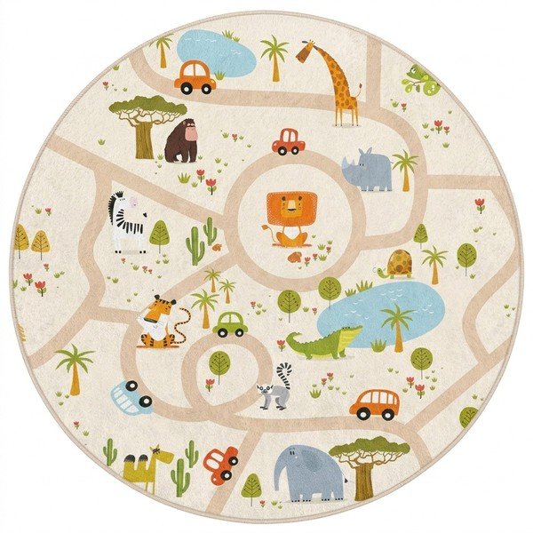 Tappeto da gioco per bambini lavabile ø120 cm Savana Ride – Mila Home