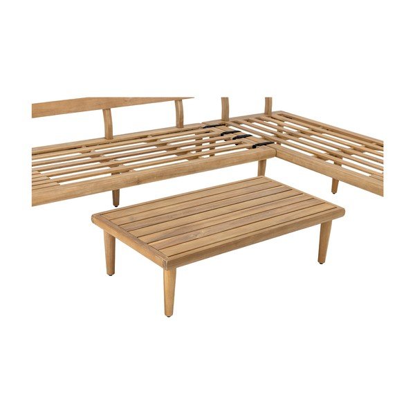 Set di mobili da giardino beige in acacia massiccia per 3 persone Cesano – Bloomingville-image-4