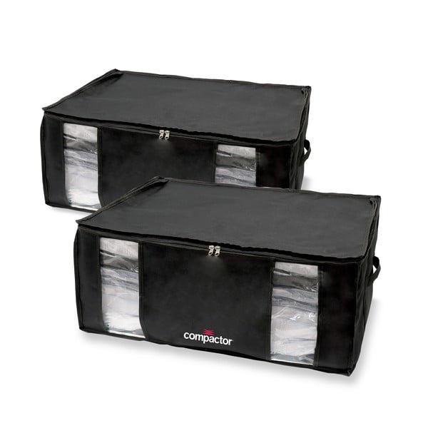 Set di 2 scatole nere con imballaggio sottovuoto XXL, 65 x 27 cm Black Edition - Compactor