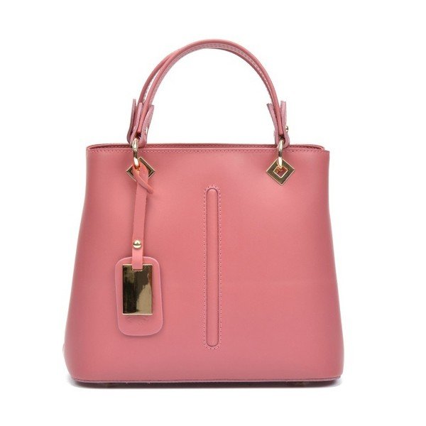 Růžová kožená kabelka Roberta M Salma Rosa