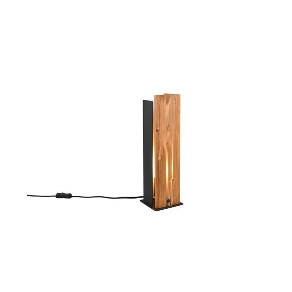 Lampada da tavolo in nero-naturale con paralume in legno (altezza 40 cm) Karuni - Trio-image-4