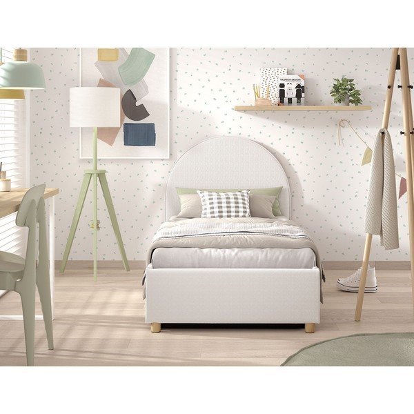 Letto singolo imbottito bianco con contenitore con rete inclusa 90x200 cm Moon – Vipack-image-3