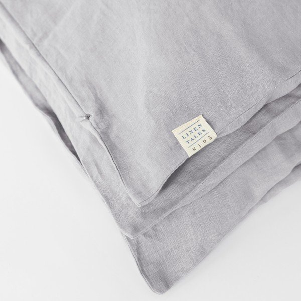 Biancheria da letto per bambini in lino grigio Nature, 140 x 200 cm Light Grey - Linen Tales-image-3