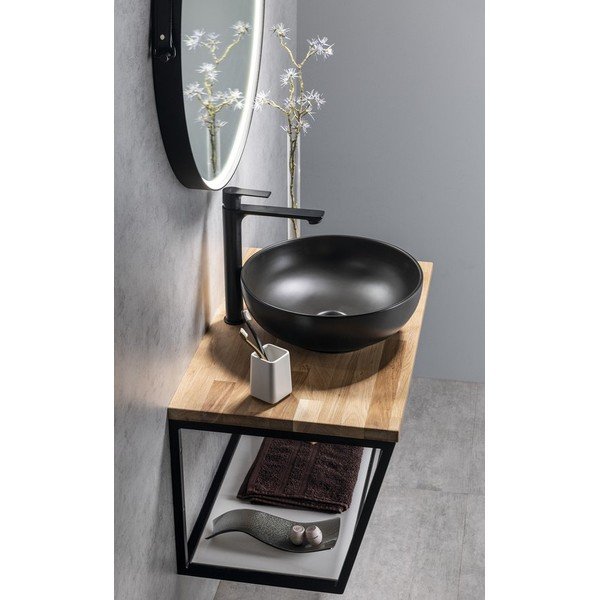 Rubinetto per lavandino in nero opaco verticale Pax – Sapho-image-3