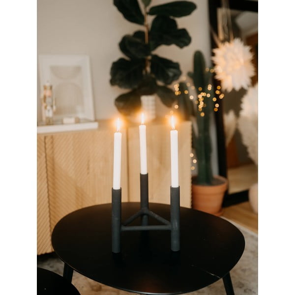 Portacandele in alluminio nero, altezza 20 cm Deeb - Bloomingville-image-1