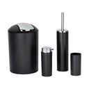 Set di accessori per il bagno nero opaco in plastica Calvo – Wenko