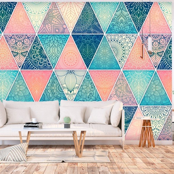 Carta da parati di grande formato, 400 x 280 cm Oriental Triangles - Artgeist-image-1