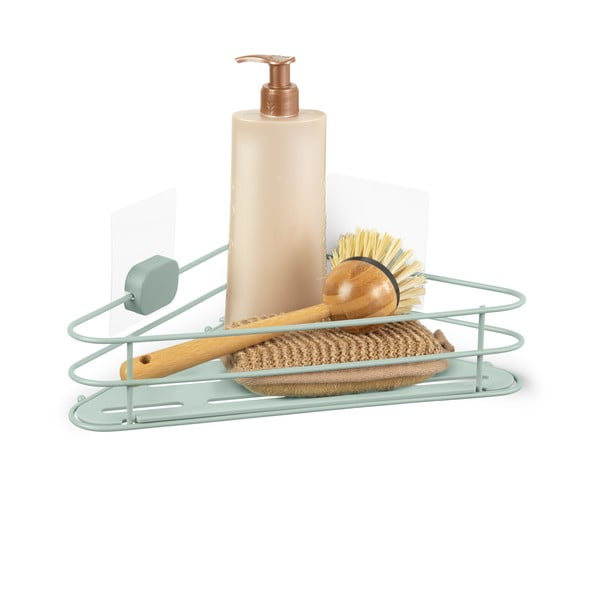 Mensola angolare verde autoportante in metallo per il bagno Grena - Compactor-image-3