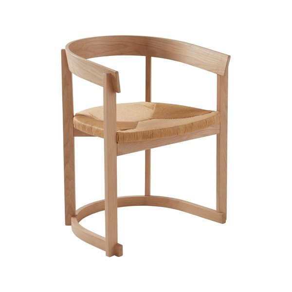 Sedia da pranzo colore naturale chiaro in rovere massiccio con braccioli Kungsholmen – Jotex