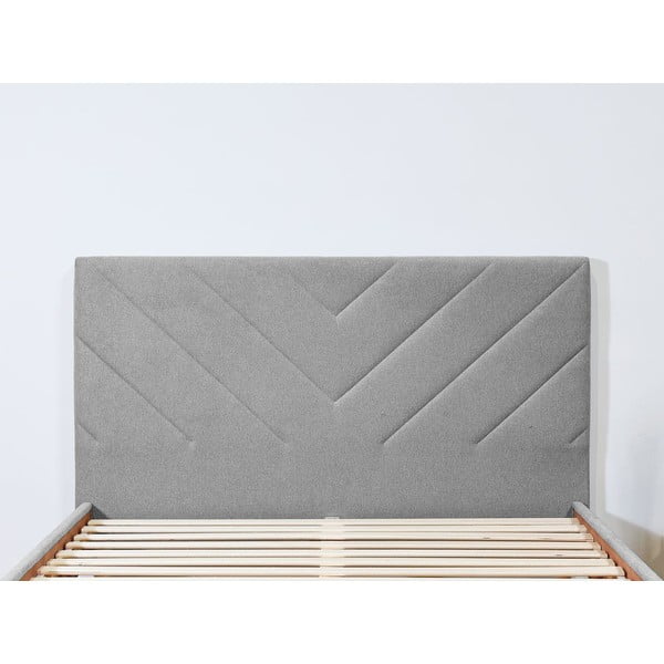 Letto matrimoniale in grigio chiaro imbottito con rete inclusa 160x200 cm Romane – Bobochic Paris-image-3