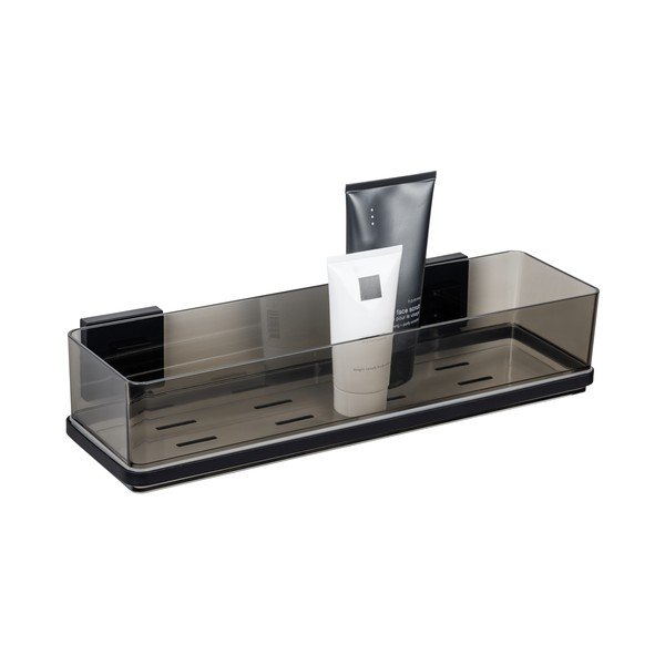 Mensola in plastica nera autoportante per il bagno Quadro - Wenko-image-3