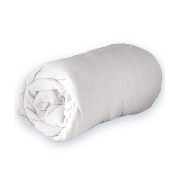 Lenzuolo elastico in jersey bianco 140x190 cm Jersy - douceur d'intérieur-image-3