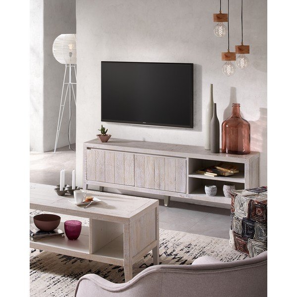 Tavolo TV bianco Woody - Kave Home-image-4