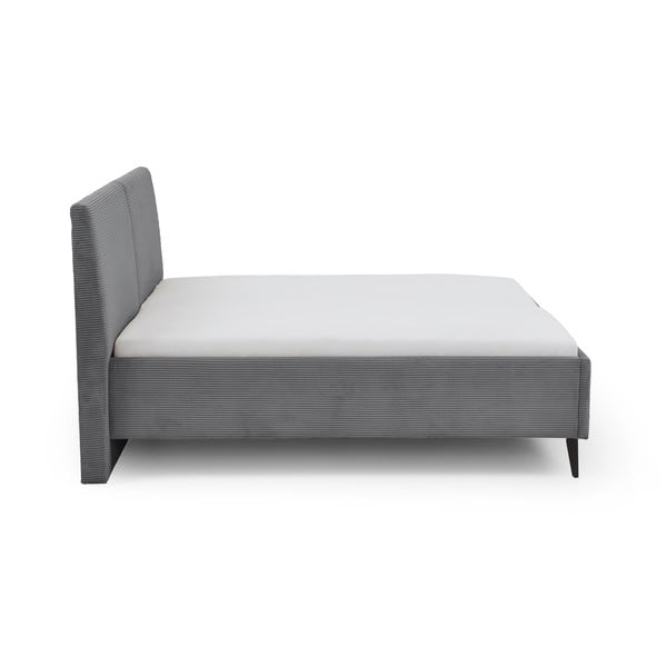 Letto matrimoniale imbottito grigio con contenitore con rete inclusa 180x200 cm Lando – Meise Möbel-image-4