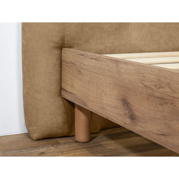 Letto matrimoniale imbottito beige rete inclusa 180x200 cm Kumo - Bobochic Paris-image-4