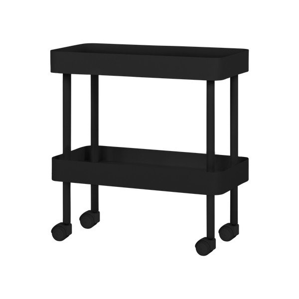 Carrello portaoggetti nero in metallo 60x62x30 cm Nolle – noo.ma