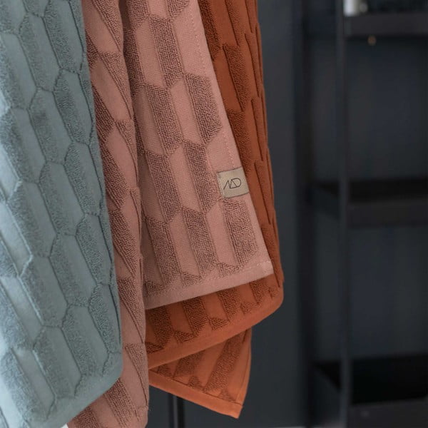 Asciugamano in cotone verde scuro 50x95 cm Geo - Mette Ditmer Denmark-image-2