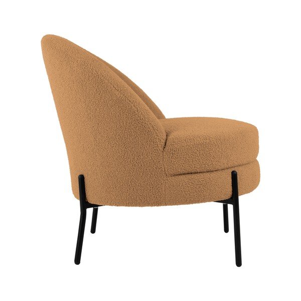 Poltrona marrone chiaro in tessuto bouclé Noble - Leitmotiv-image-3