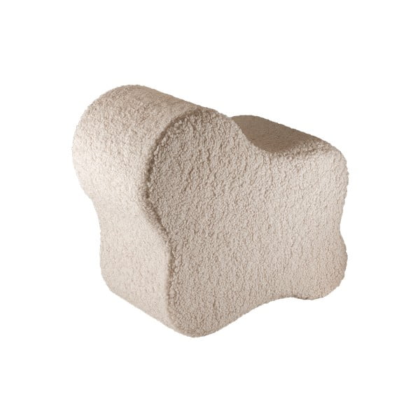 Pouf per bambini marrone chiaro con rivestimento in bouclé Cloud – Wigiwama-image-2