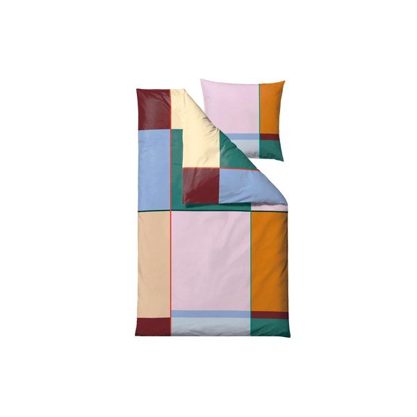 Set copripiumino e federa in cotone per letto singolo 140x200 cm Colour Block – Södahl