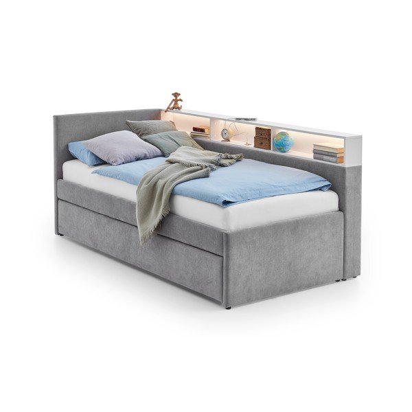 Letto da bambini con sponde grigio con contenitore rete non inclusa 120x200 cm Uno – Meise Möbel-image-4