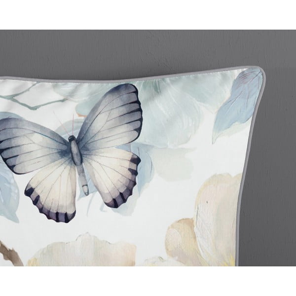 Set copripiumino e federa bianco/verde in raso di cotone per letto matrimoniale ed esteso 200x220 cm Adiwanya – Descanso-image-3