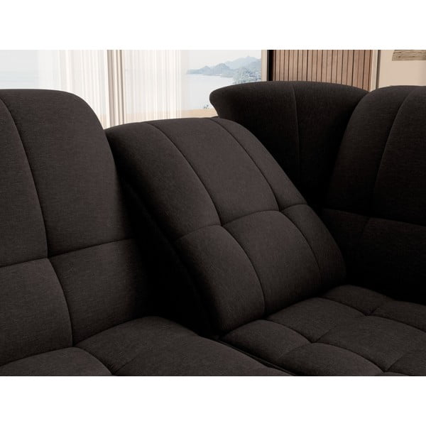 Divano angolare marrone allungabile/con contenitore (con penisola a destra/a L) Sado – ELTAP-image-1