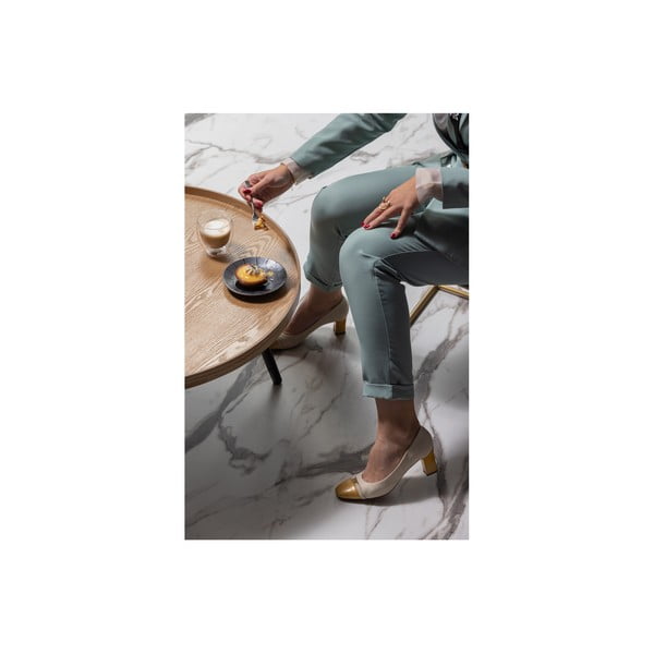 Tavolino beige e nero , ø 78 cm Mesa - WOOOD-image-3