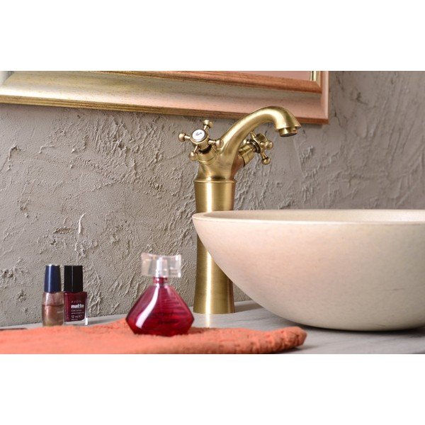 Rubinetto per lavandino color bronzo verticale Antea – Sapho-image-1