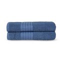 Set di 2 asciugamani blu in spugna di cotone 70x140 cm - Good Morning