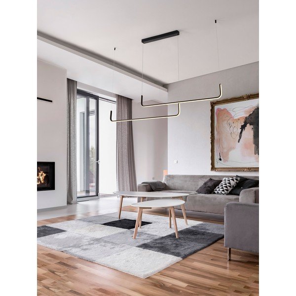 Lampadario LED nero opaco in alluminio con intensità regolabile Strita – Nova Luce-image-1