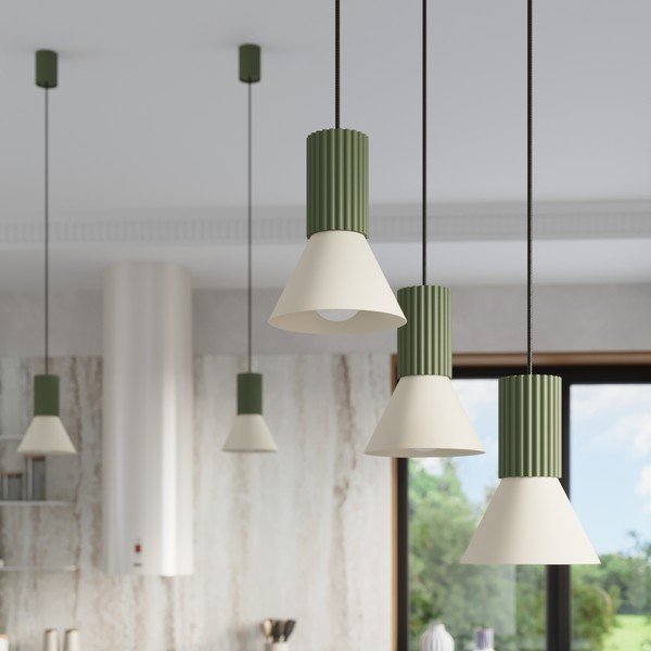 Lampadario verde in metallo ø 14 cm Niru – Sollux-image-4