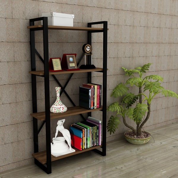 Libreria con ripiani in noce decor Albatros - Furny Home-image-3