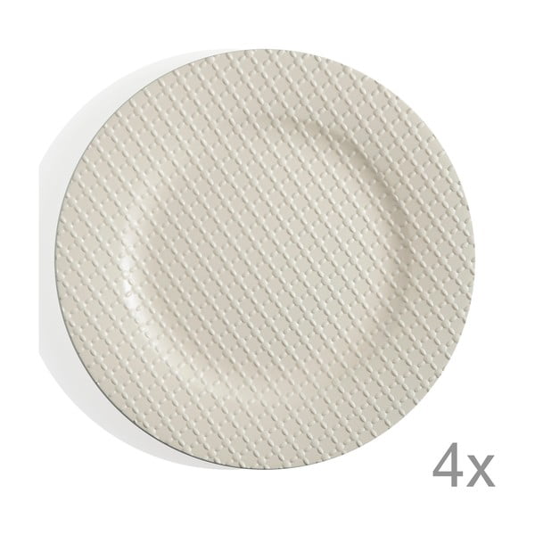 Sada 4 plastových talířů Ivory