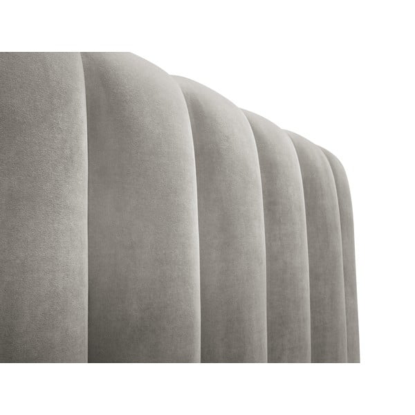 Letto matrimoniale imbottito grigio chiaro con contenitore con griglia 180x200 cm Kelp - Micadoni Home-image-4