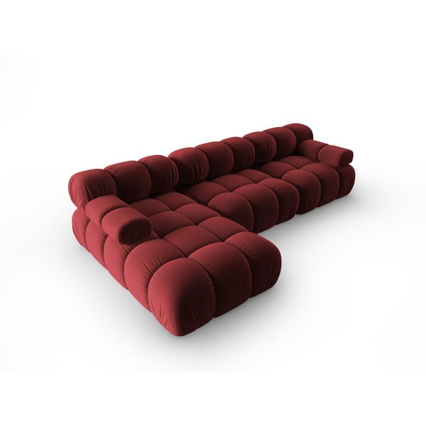 Divano in velluto rosso 285 cm Bellis - Micadoni Home-image-4