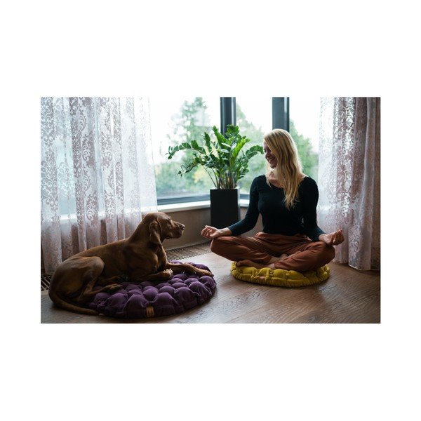 Cuscino di seduta grigio-azzurro con sfere massaggianti , ⌀ 75 cm Bloom - Linda Vrňáková-image-1