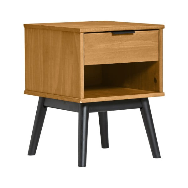 Comodino in legno di pino marrone Estela - Marckeric-image-3