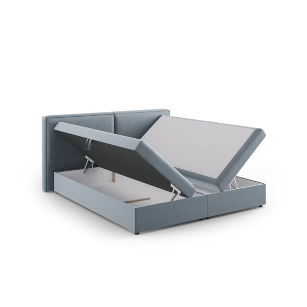 Letto boxspring azzurro con contenitore 180x200 cm Arendal - Cosmopolitan Design-image-3