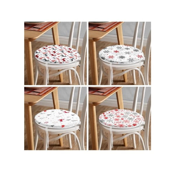 Set di cuscini per sedie a tema natalizio 4 pz ø 40 cm Snowflakes – Mila Home-image-4