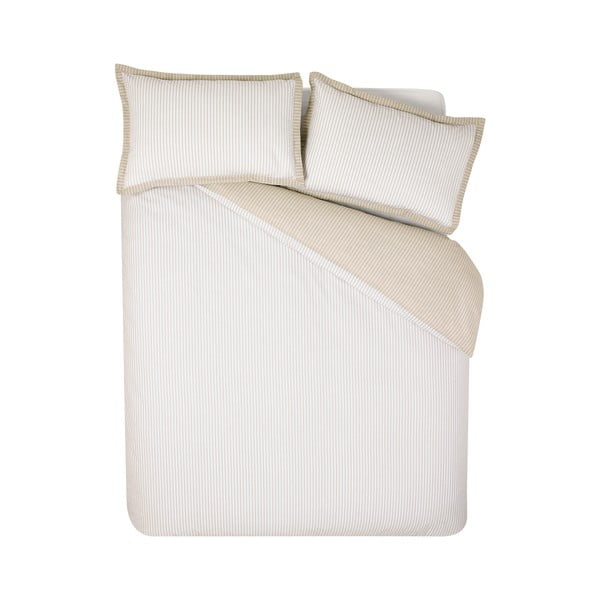 Set copripiumino e federa bianco e beige per letto singolo 135x200 cm Oxford Pinstripe – Catherine Lansfield