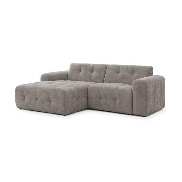 Divano angolare grigio (con penisola a sinistra/con chaise lounge) Melva – Ropez
