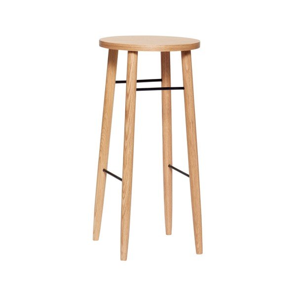 Barová stolička z dubového dřeva Hübsch Oak Bar Stool, výška 72 cm